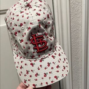 New Era White and Red Floral Hat